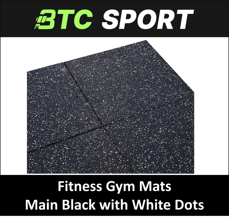15mm thickness Black with white fleck Rubber GYM Flooring tiles mat