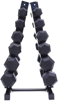 Hex dumbbell Package from 2.5-15KG with 6 Tier A-Shape Rack