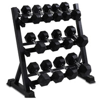 Hex dumbbell Package from 5-20KG with 3 Tier heavy duty rack