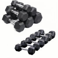 Pairs of Hex Dumbbell Set Rubber Coated Weights Home Gym
