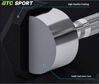 Pairs of Hex Dumbbell Set Rubber Coated Weights Home Gym