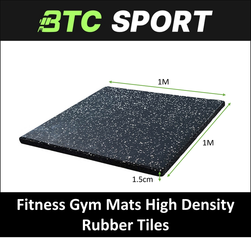 15mm thickness Black with white fleck Rubber GYM Flooring tiles mat