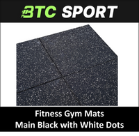 15mm thickness Black with white fleck Rubber GYM Flooring tiles mat