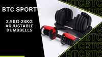 24KG Adjustable Dumbbell Home Gym Equipment Weight Fitness