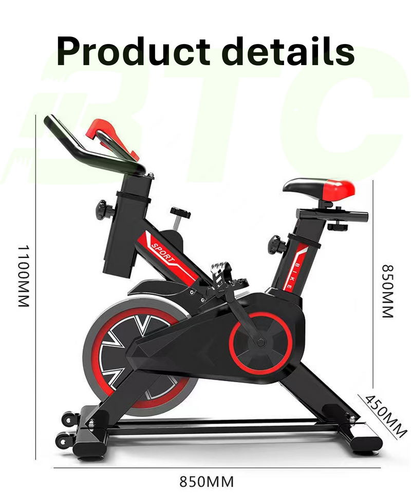 BTC SPORT Spin Bike Flywheel Exercise Bike Fitness Workout Cycling