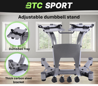 BTC SPORT 24kg Adjustable dumbbell rack with wheels