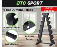 6 Tier A-Frame Dumbbell Rack Stand Weight Rack for Dumbbells Compact Home Gym