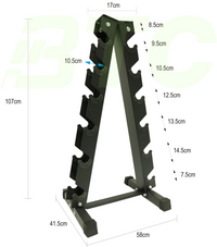 6 Tier A-Frame Dumbbell Rack Stand Weight Rack for Dumbbells Compact Home Gym