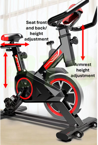 BTC SPORT Spin Bike Flywheel Exercise Bike Fitness Workout Cycling