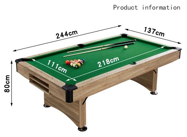 BTC 8ft Pool Table Billiards Foldable (Blue/Green) Accessories Free Wood Colour Frame