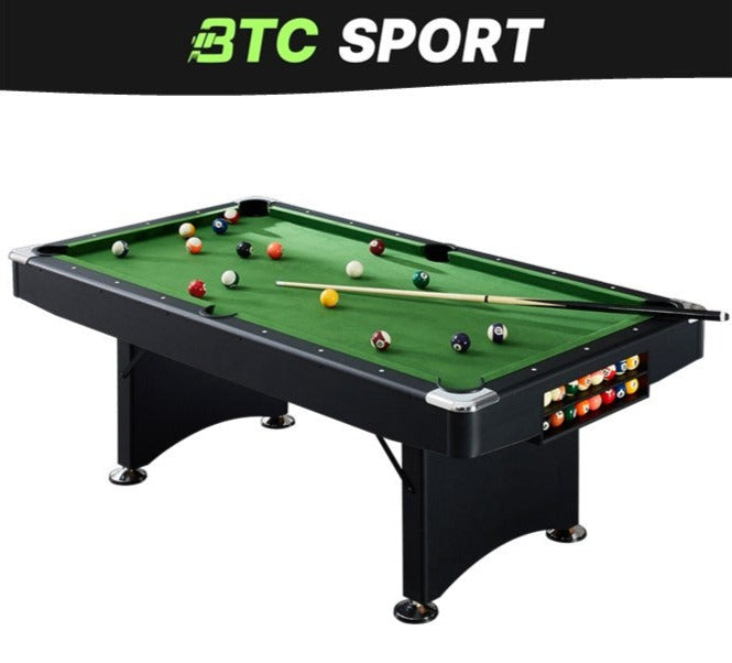 BTC 8FT POOL TABLE BILLIARDS FOLDABLE (BLUE/GREEN) ACCESSORIES FREE Black Leg