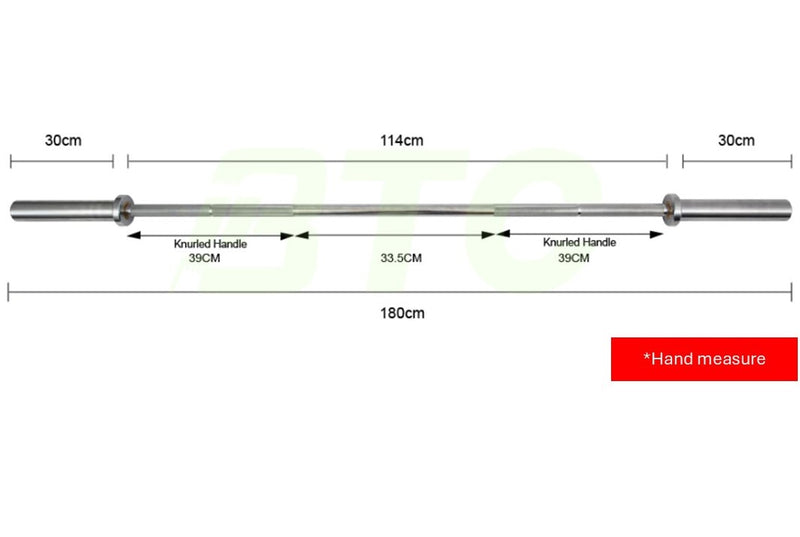 BTC SPORT 1.8m Olympic Size Barbell - Weightlifting Strength Training Gym Equipment