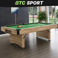 BTC 8ft Pool Table Billiards Foldable (Blue/Green) Accessories Free Wood Colour Frame