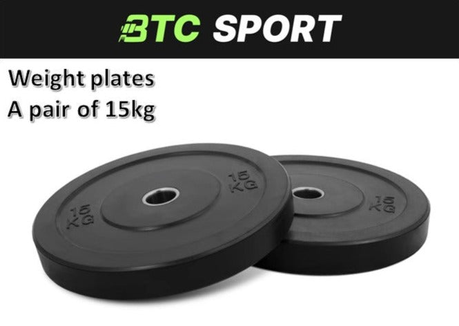 BTC 2X 5KG/10KG/15KG/20KG Barbell Weight Plates Standard Home Gym Press Fitness Exercise