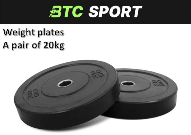 BTC 2X 5KG/10KG/15KG/20KG Barbell Weight Plates Standard Home Gym Press Fitness Exercise